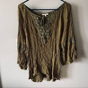 MPH Collections olive green tunic shirt